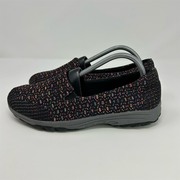 Skechers Slip-On Loafer Flats Womens Black Multi Speckled Knit Casual Size 10 - Picture 7 of 13